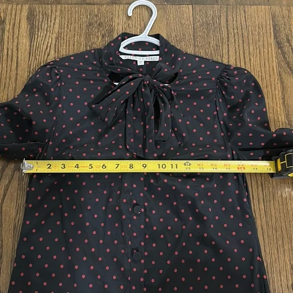 Veronica Beard Linley Tie Neck Long Sleeve Mini Dress Tunic Long Top Size 4 - Picture 9 of 17